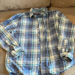 Vineyard Vines Blue and Green Plaid Button Down Shirt Crosby